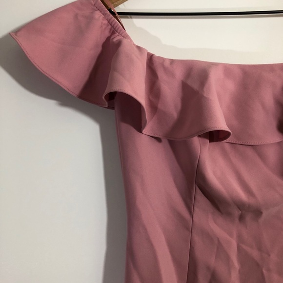 NWT JAYGODFREY Rollins Off shoulder ruffle top midi dress pink rose 2 - Picture 6 of 16
